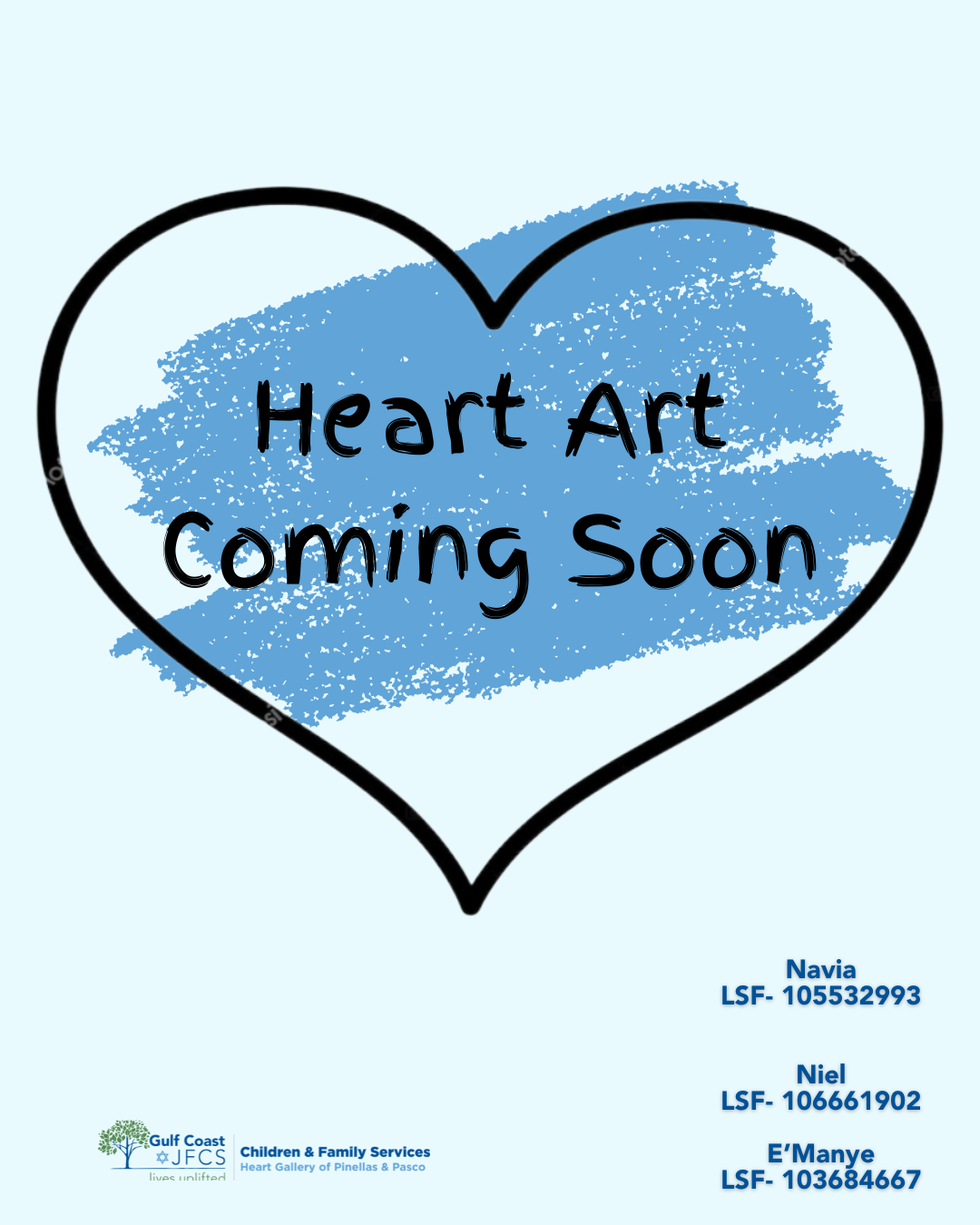 Pinellas-Pasco Heart Gallery logo, "A Program of Gulf Coast JFCS"